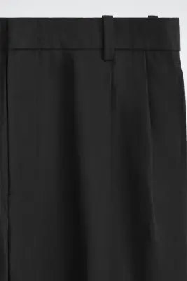 PANTALON FUSEAU DÉCONTRACTÉ À PLIS - NOIR — photo 3