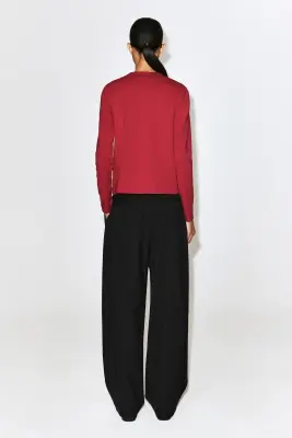 T-SHIRT À MANCHES LONGUES ÉPURÉ - ROUGE — photo 4