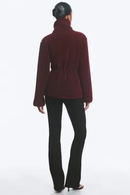 Veste cintrée en polaire - Rouge foncé — photo 3