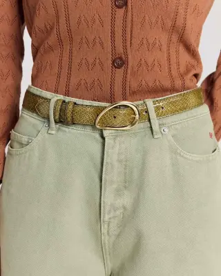 Ceinture Basma vernis embossé kaki — photo 3