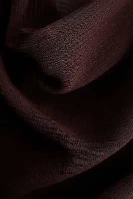 Blouse à encolure bénitier en maille fine - Marron foncé — photo 4