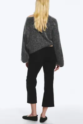 Pantalon de costume court taille basse - Noir — photo 3