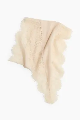 Écharpe avec dentelle - Beige clair — photo 1