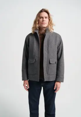 Le blouson en laine - Gris — photo 1