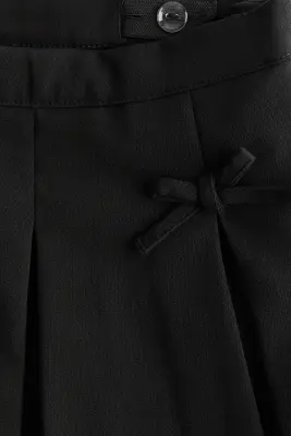 Jupe plissée avec nœuds - Noir — photo 3