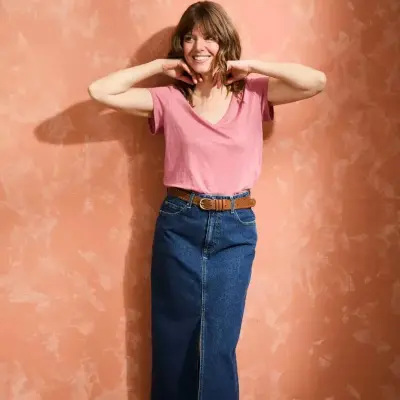 T-shirt Alina rose col V — photo 3