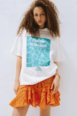 T-shirt oversize imprimé - Blanc/Condé Nast Traveller — photo 1