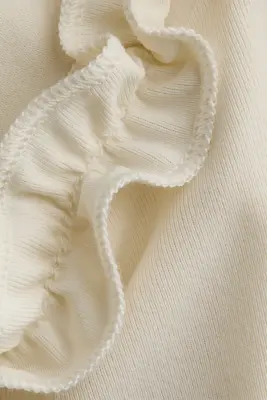 Top en jersey à effet ruché - Crème — photo 3