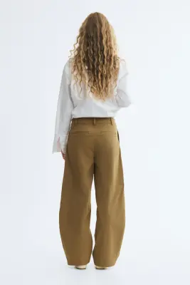 Pantalon barrel - Beige foncé — photo 2