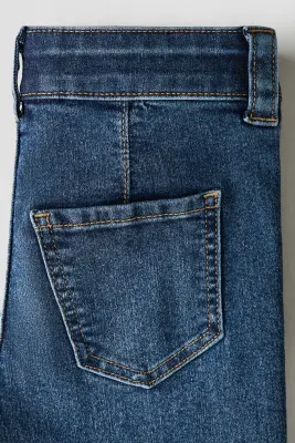 Flared Leg Jeans - Bleu denim foncé — photo 3