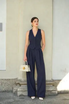 Adelia Striped Pants - Navy stripes — photo 2