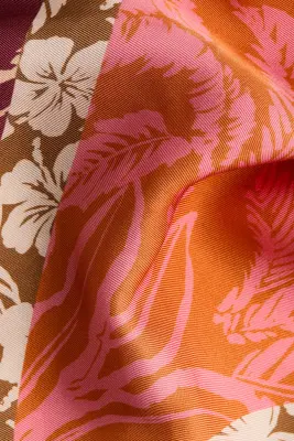 Chemise en viscose avec col cubain - Rouge foncé/motif — photo 3