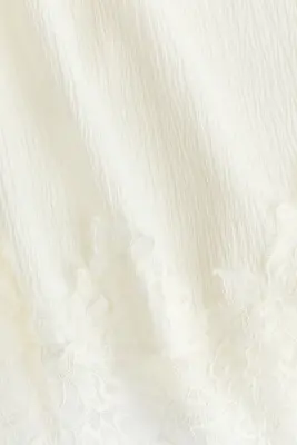 Top froissé avec dentelle - Blanc — photo 5
