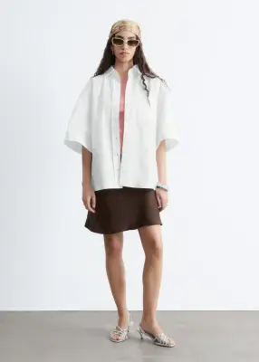 Chemise à manches courtes en coton - Blanc — photo 1