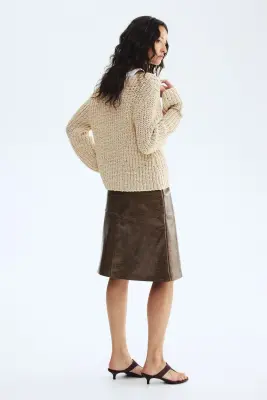 Pull à encolure bateau - Beige clair — photo 2