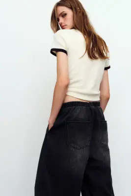 Pantalon barrel - Noir — photo 2