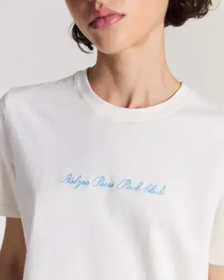 Tee Shirt Bree Balzac Pool Club écru et bleu — photo 3