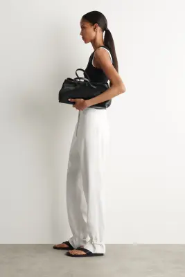 PANTALON DE TAILLEUR DROIT EN LIN - BLANC — photo 2