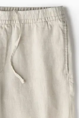 Loose Fit Linen trousers - Beige clair — photo 5