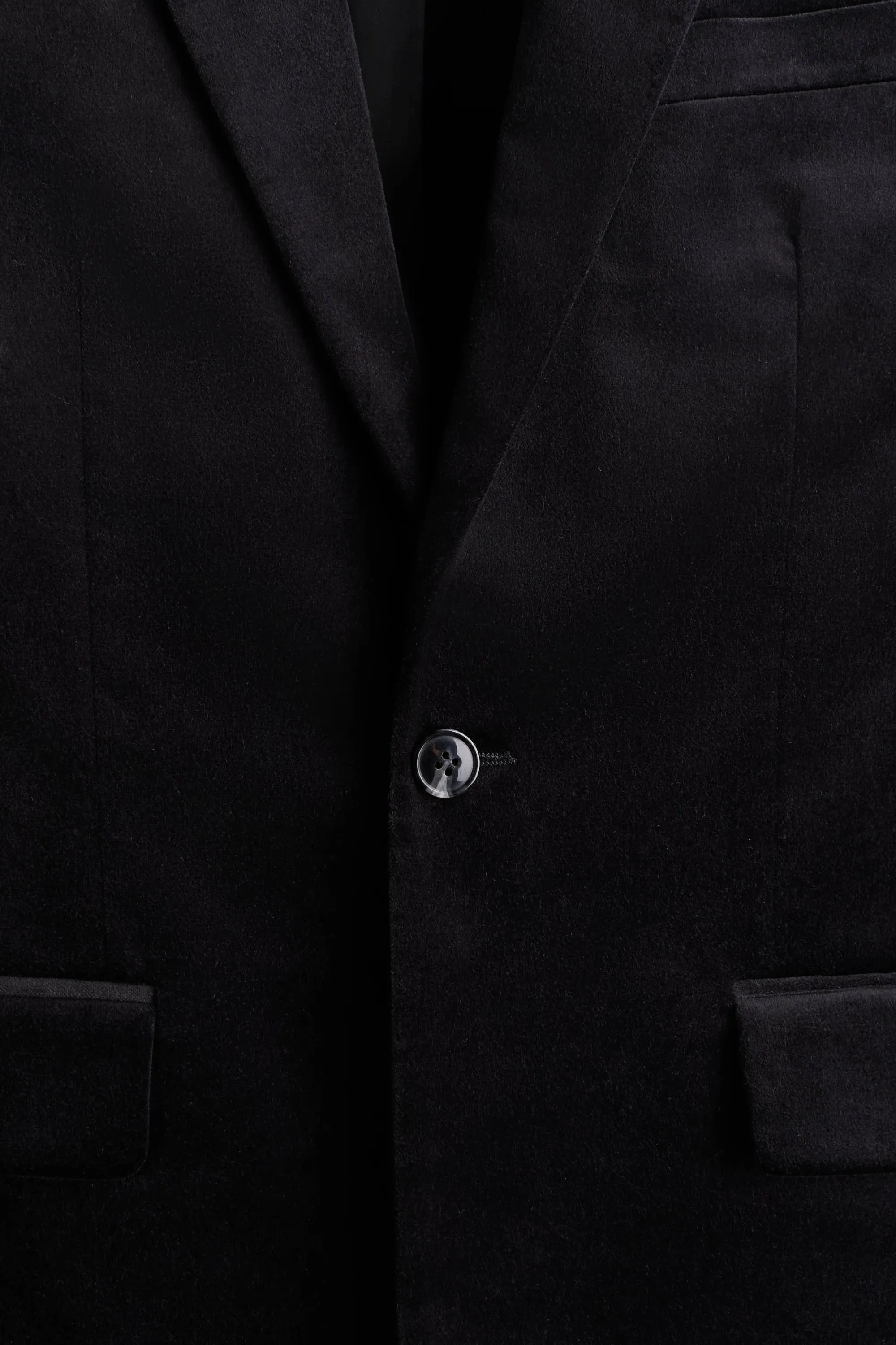 Veste Regular Fit à fermeture droite en velours - Noir