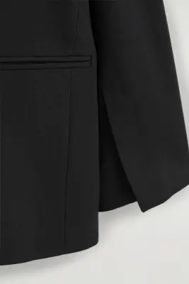 BLAZER EN SERGÉ À BOUTONNAGE SIMPLE - NOIR — photo 2