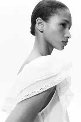 Blouse avec dentelle - Blanc — photo 2