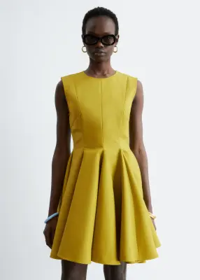 Robe courte plissée - Chartreuse — photo 3