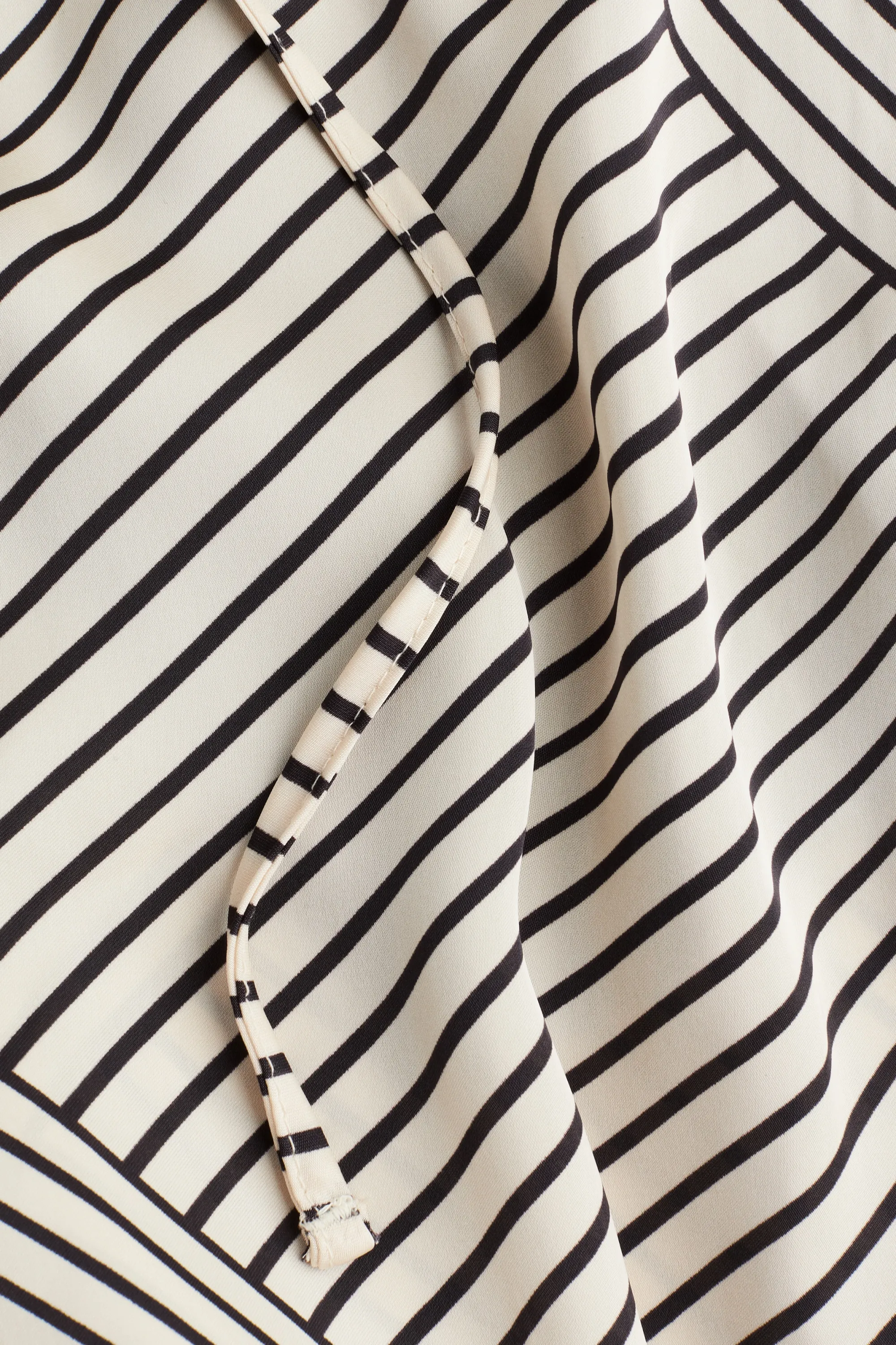 Pantalon à taille élastique - Crème/rayé