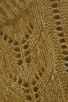 Pull oversize à manches ballon, mélange de mohair - Vert kaki cendré — photo 4