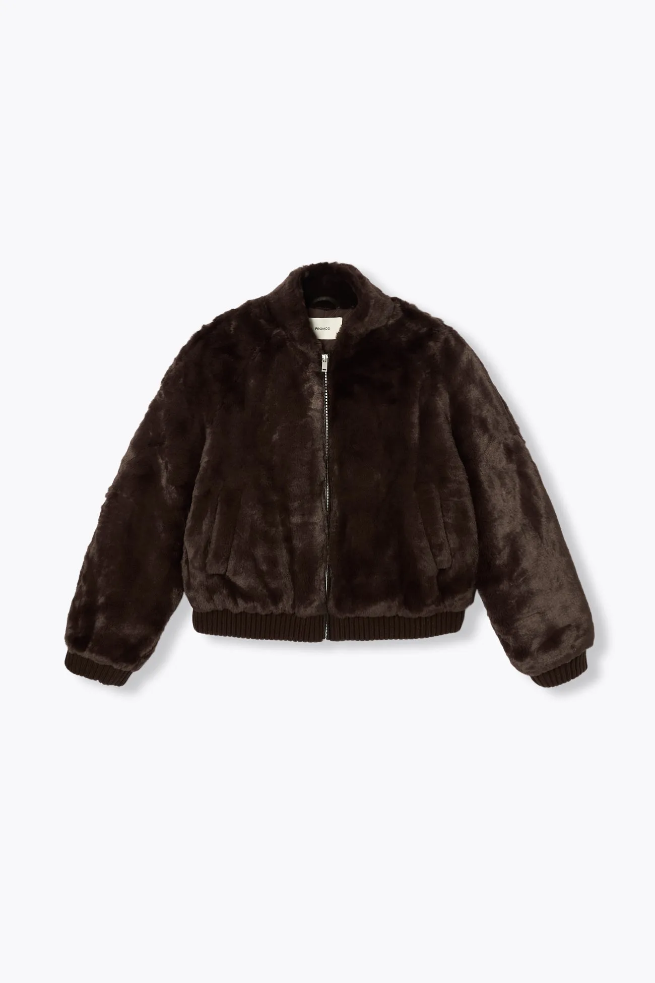 Blouson zippé en moumoute