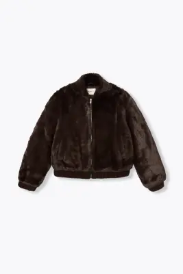 Blouson zippé en moumoute
