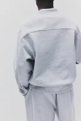 Sweat de sport Oversized Fit DryMove™ - Gris clair chiné — photo 3