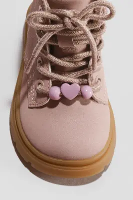 Bottines à lacets - Rose clair — photo 2