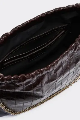 Sac Amaïa vernis froissé chocolat — photo 2