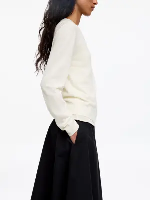 Gilet en laine mérinos - Blanc cassé — photo 4