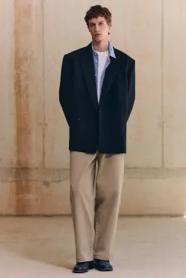 PANTALON DROIT DÉCONTRACTÉ EN SERGÉ DE COTON - SABLE — photo 5