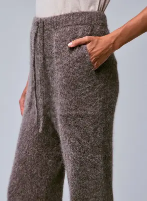 Pantalon Beige en Alpaga / Polyamide / Elasthanne — photo 4