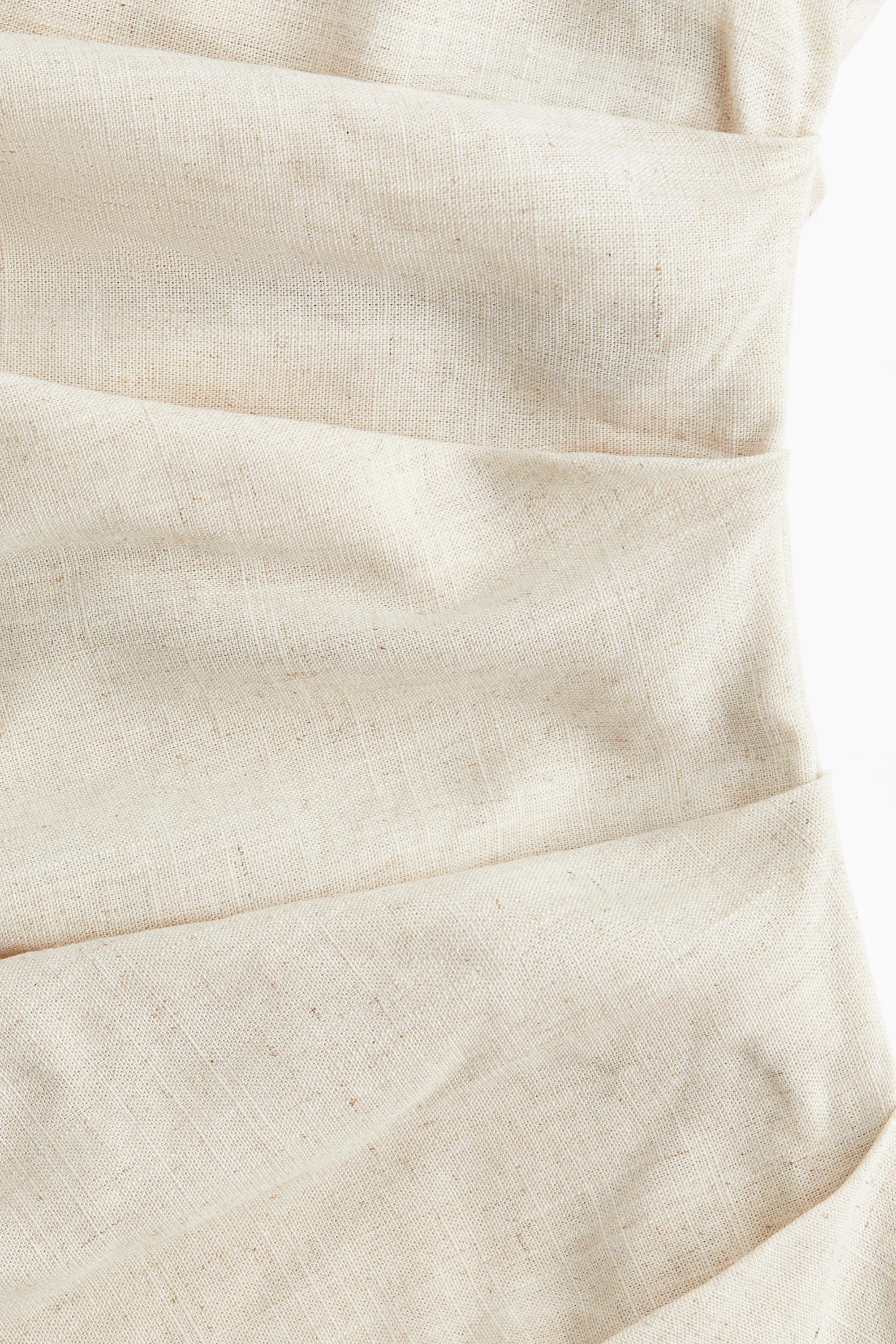 Robe en lin mélangé à effet drapé - Beige clair