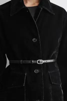 FLOCKED-DENIM JACKET - NOIR — photo 2