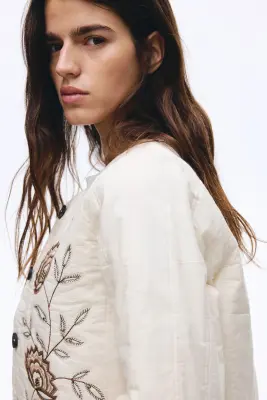 Veste matelassée - Beige clair/fleuri — photo 4