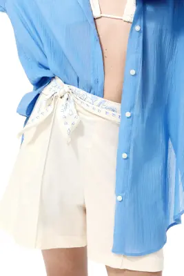 Short chic avec ceinture - Crème — photo 1