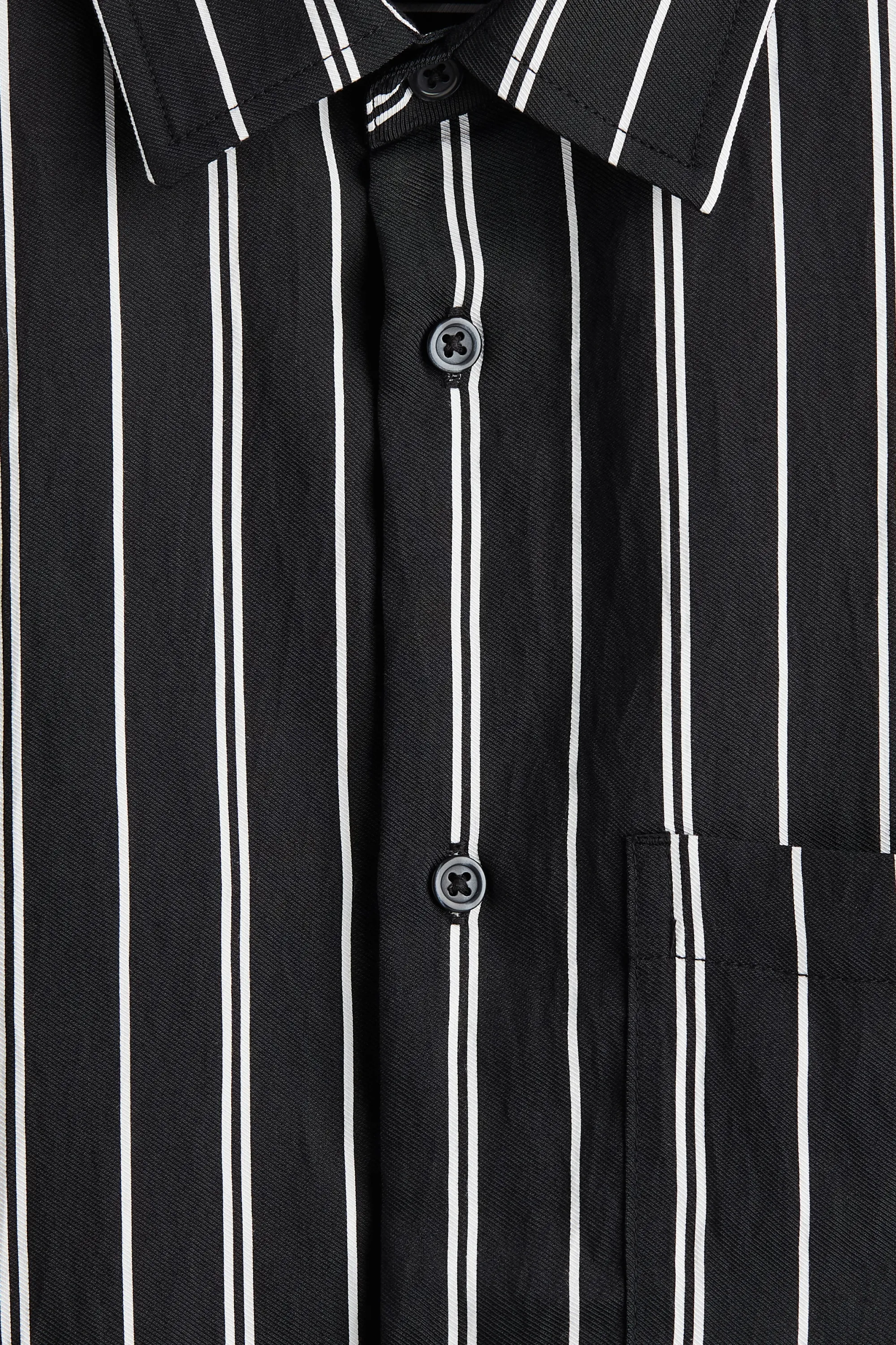 Chemise Regular Fit à manches courtes - Noir/rayé