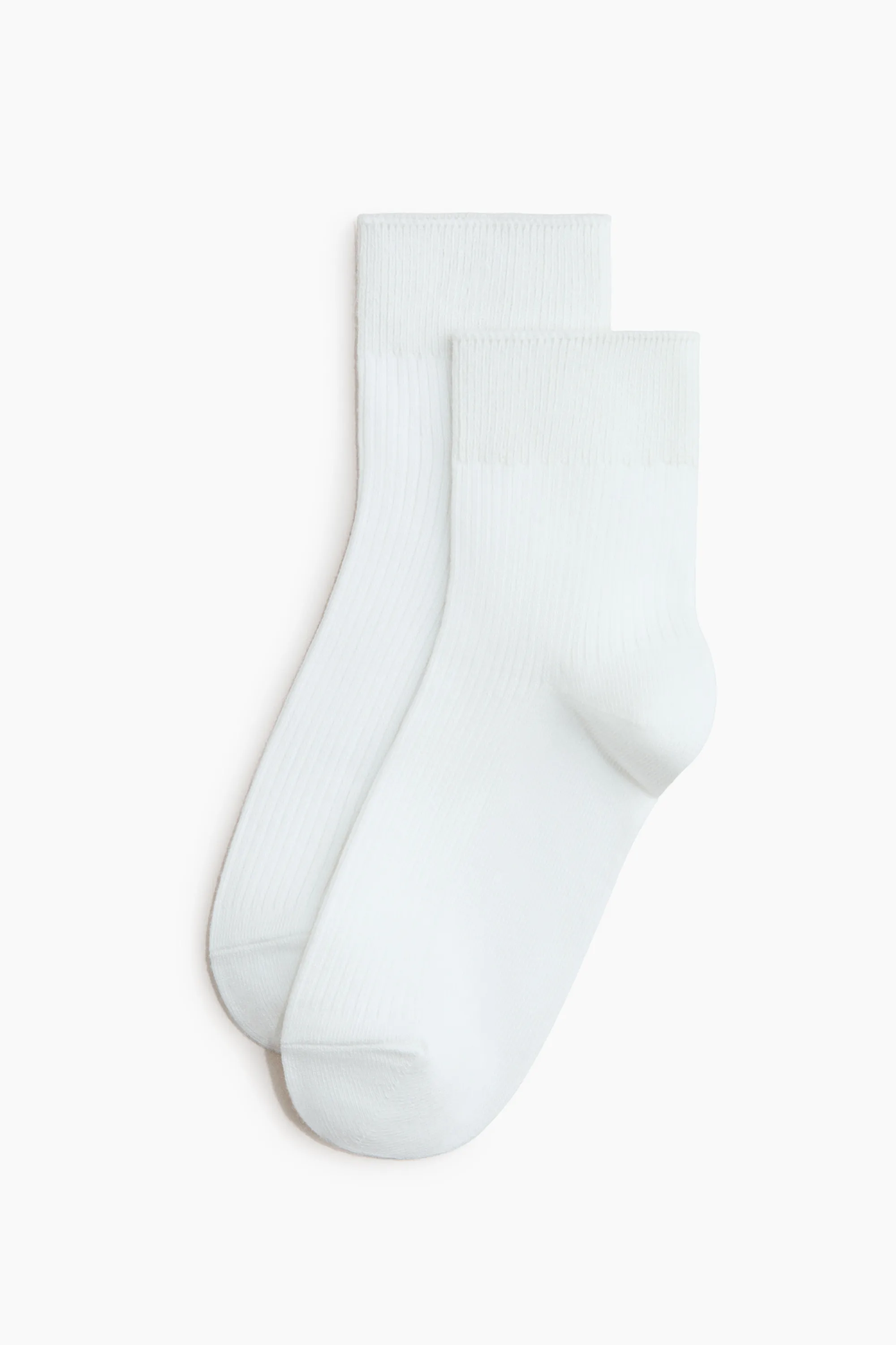 Lot de 3 paires de socquettes en maille côtelée - Blanc