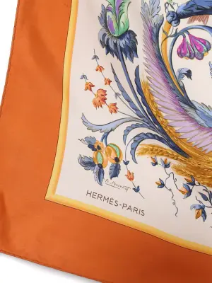 Foulard par FR FACONNET dieu CERES bleu orange rose violet orange Prix boutique 530€ Taille 90 x 90 — photo 3