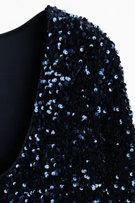 MAMA Robe à sequins avec dos décolleté - Bleu foncé — photo 2