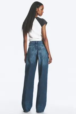 Jean jambe large taille basse Ample - Sailor Blue - Bleu moyen — photo 4