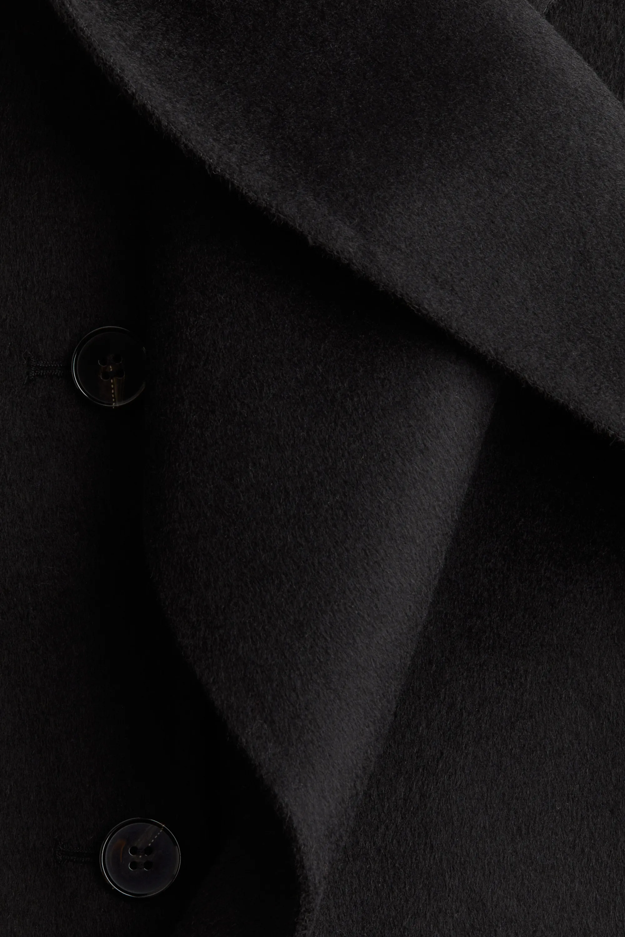 Manteau fait main en laine mélangée - Noir
