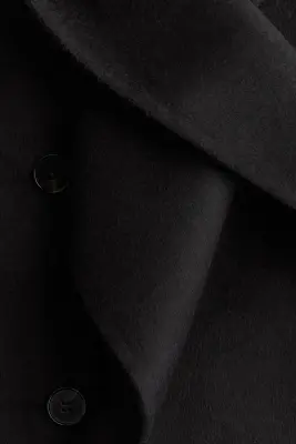 Manteau fait main en laine mélangée - Noir — photo 1