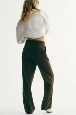 Pantalon chic en twill - Vert kaki foncé — photo 3