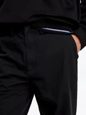Pantalon chino droit en coton - Noir — photo 3